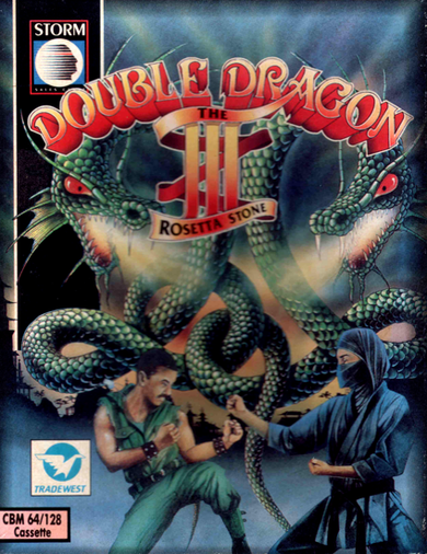 Double Dragon III the Rosetta Stone box art for Commodore 64